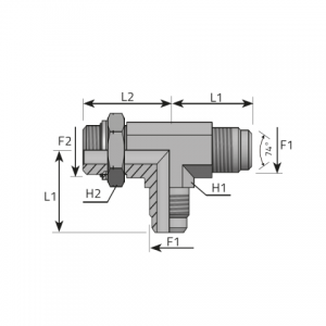 Адаптер - тройник 2 x AG-JIC / 1 x AG-метрический с кольцом и зажимом (боковое соединение). (TMJ.MOMR.B)